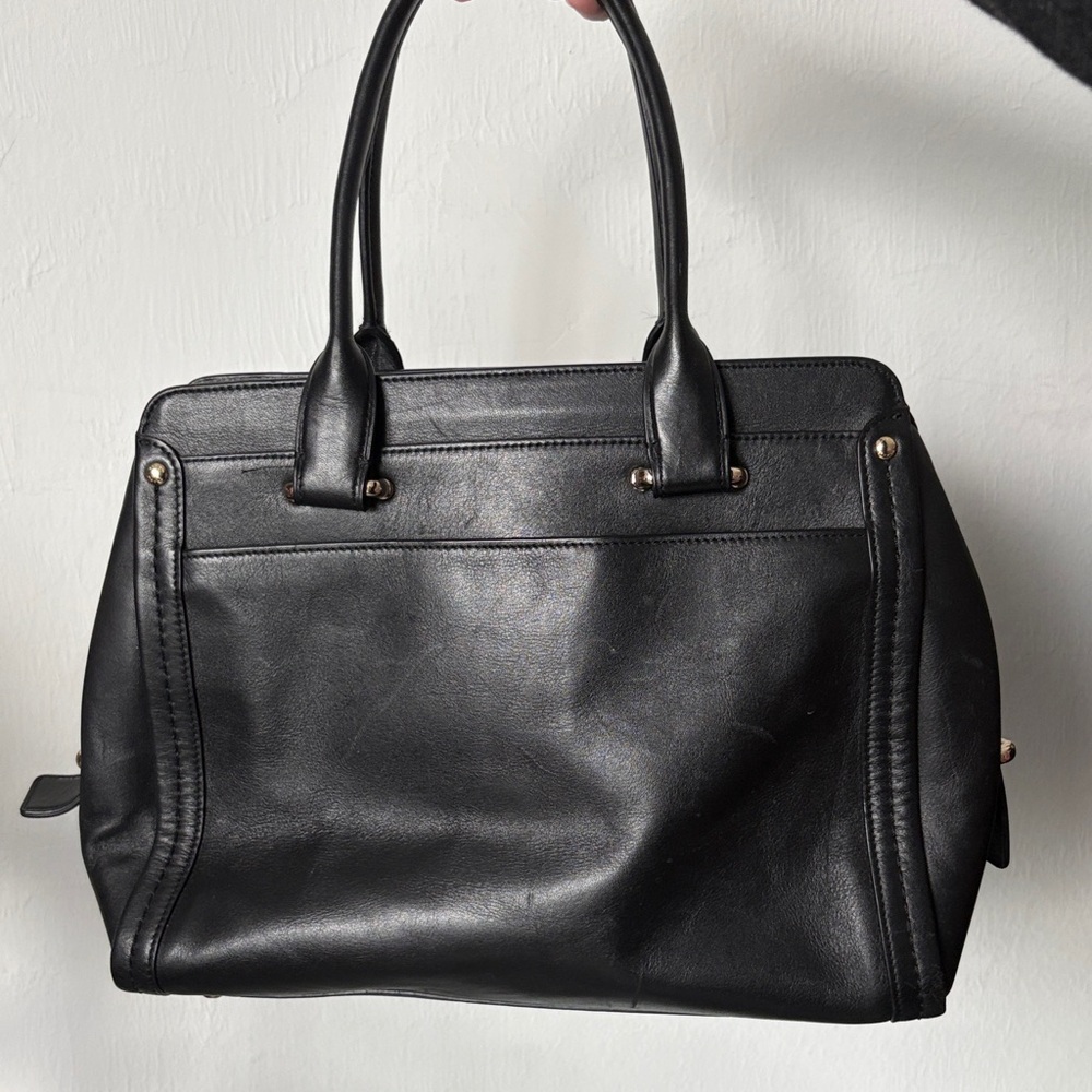 Coach Swagger Frame Satchel Black Leather Handbag with Crossbody Strap - Picture 16 of 16